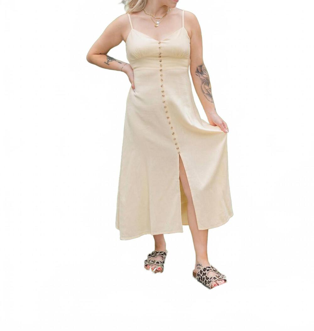 NEW DRESS FORUM lillian midi dress in butter lemon